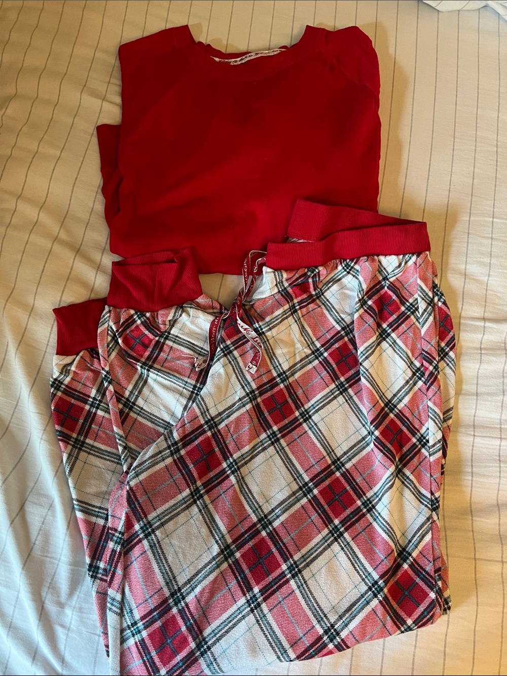 Muk Luks Red Plaid Women's Pajama Set